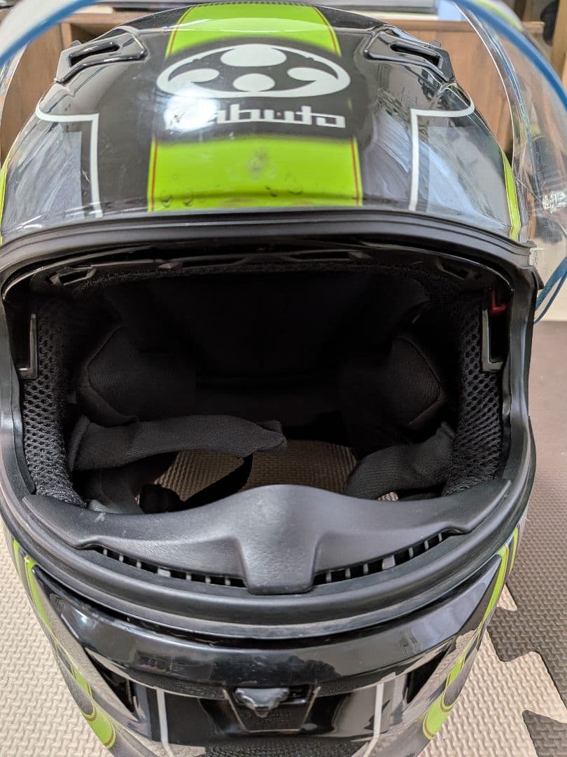 Kabuto フルフェイスヘルメット ブラック/グリーン　KAMUI