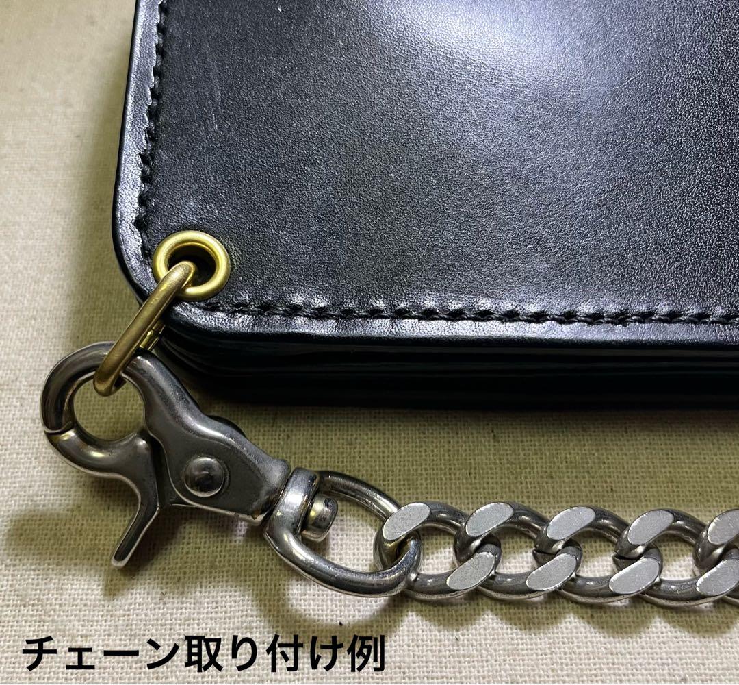 栃木レザー ミドル トラッカーウォレット 三層 ピックポケット無し