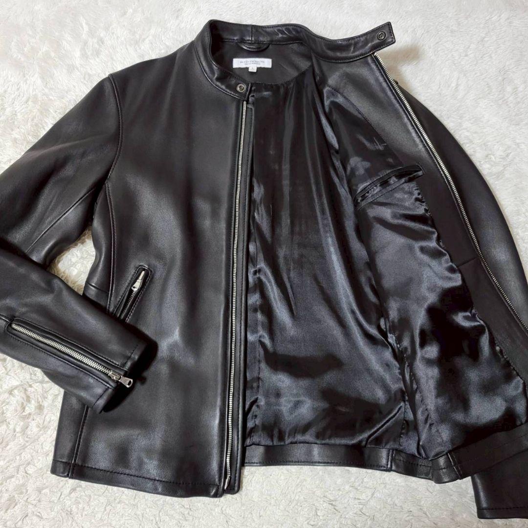 美品✨ ユナイテッドアローズ ラムレザー シングルライダース 羊革 ブラック L