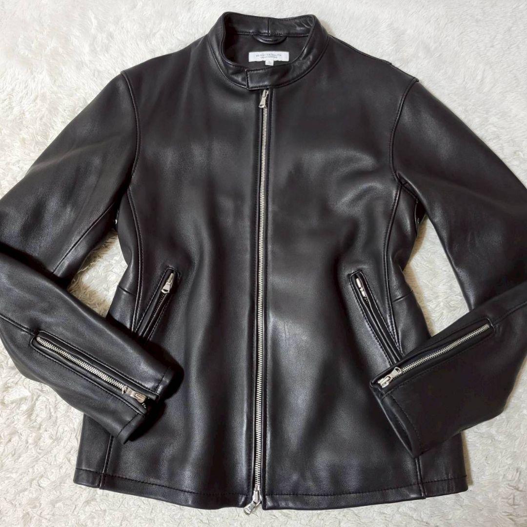 美品✨ ユナイテッドアローズ ラムレザー シングルライダース 羊革 ブラック L