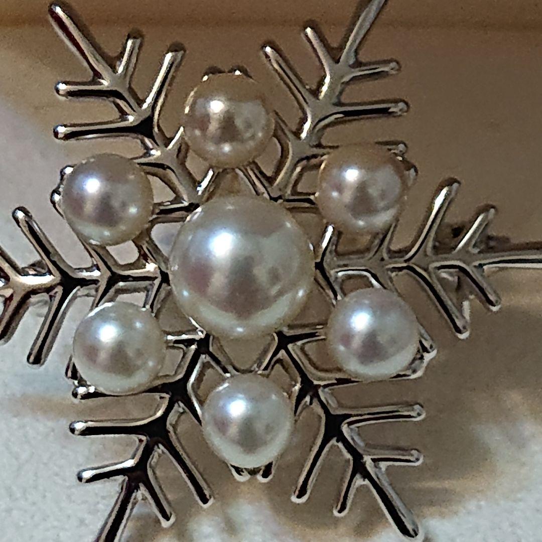 MIKIMOTO 雪の結晶 ブローチ
