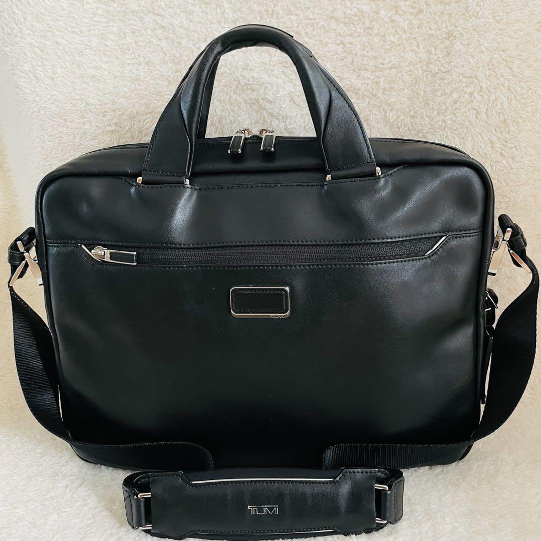 TUMI ビジネスバッグ オールレザー 2way 黒 ショルダーバッグ