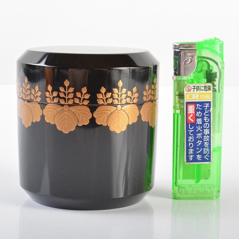 茶道具　平安　鈴木光入造　九重桐蒔絵　内銀溜　雪吹　棗　共箱　D　R6226