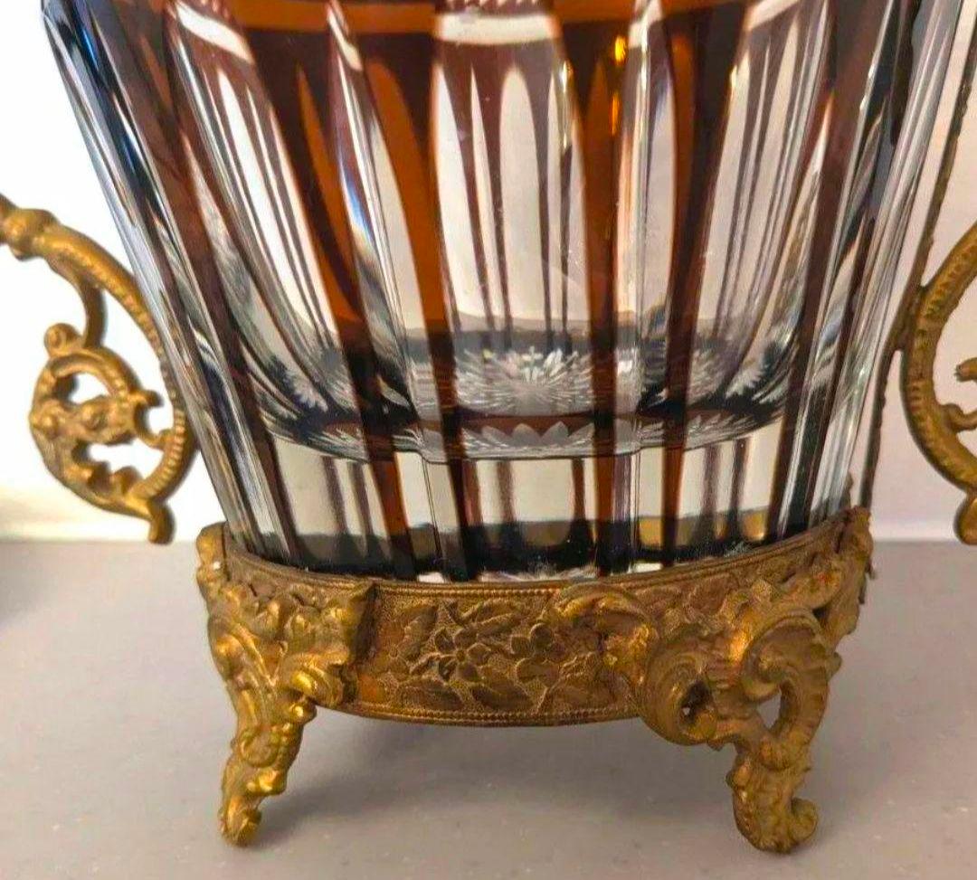 アンティーク　クリスタル　真鍮　フランス　オルモル　スタンド　バカラ　サンルイ