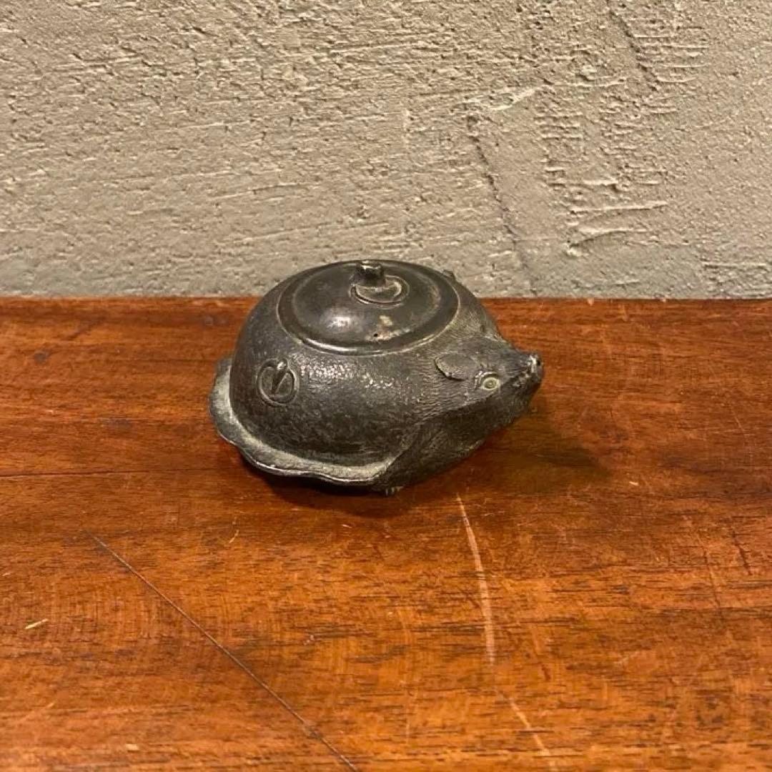 骨董品 江戸後期 分福茶釜 水滴 タヌキ 古錫 古銅 美品 古道具 コレクション