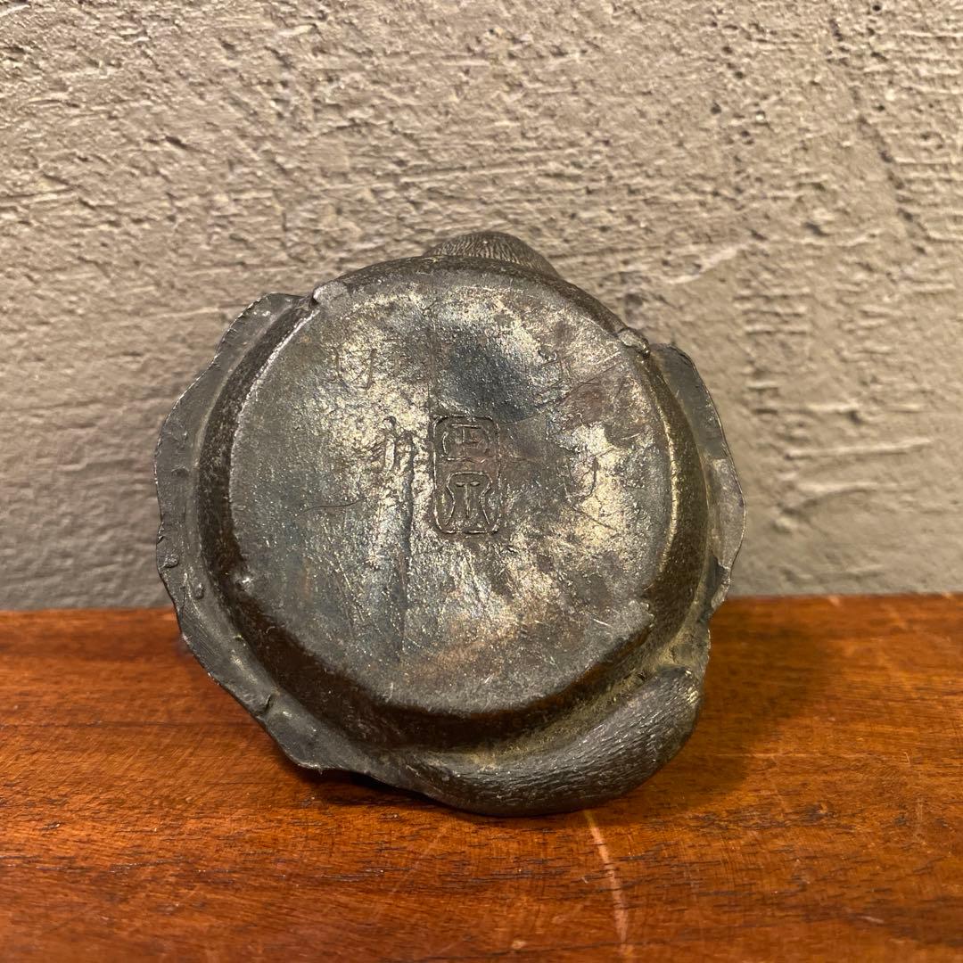 骨董品 江戸後期 分福茶釜 水滴 タヌキ 古錫 古銅 美品 古道具 コレクション