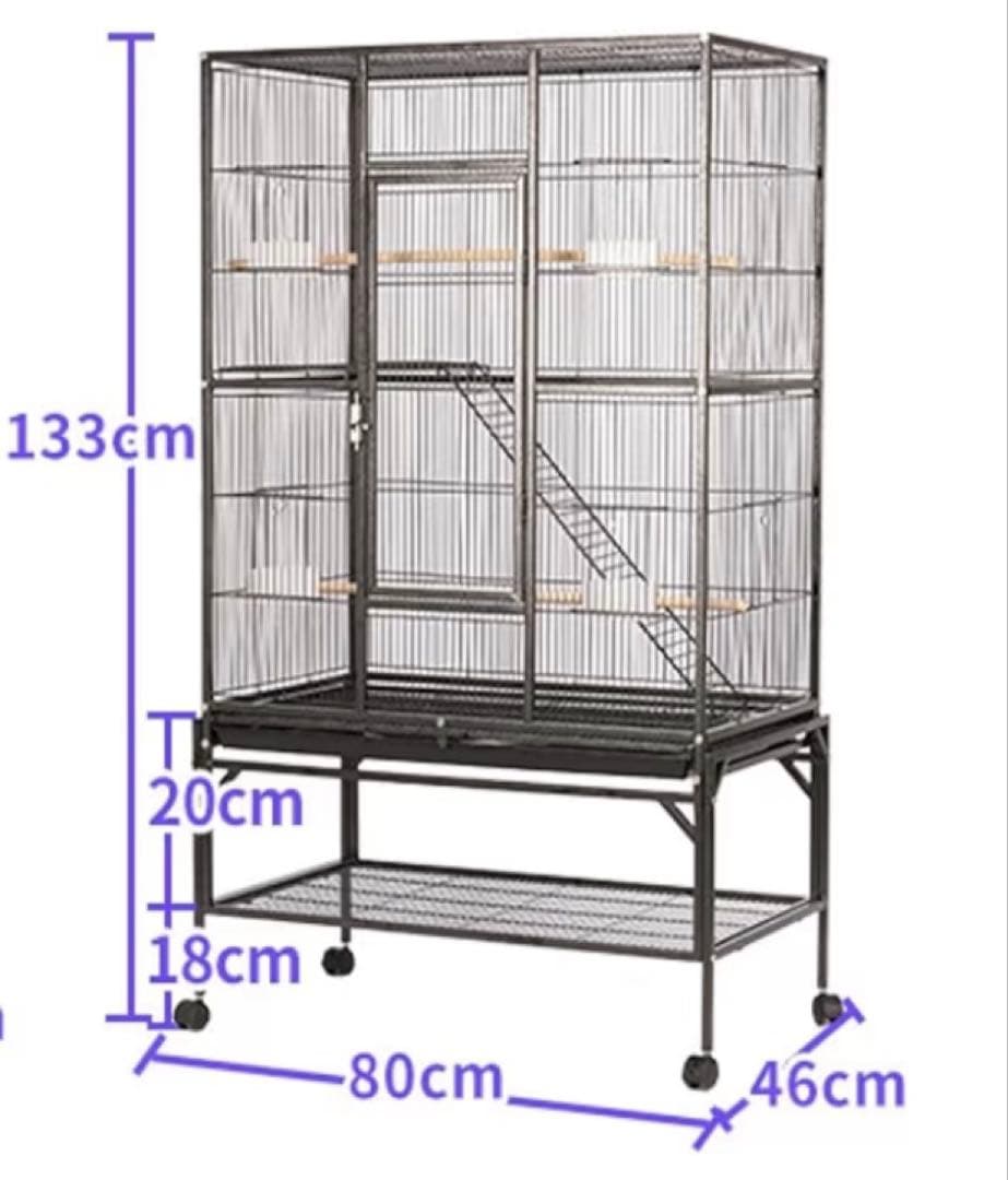 鳥かご 金属製大型のバードケージ オウム、オカメインコ、ラブバード　豪華希少大型