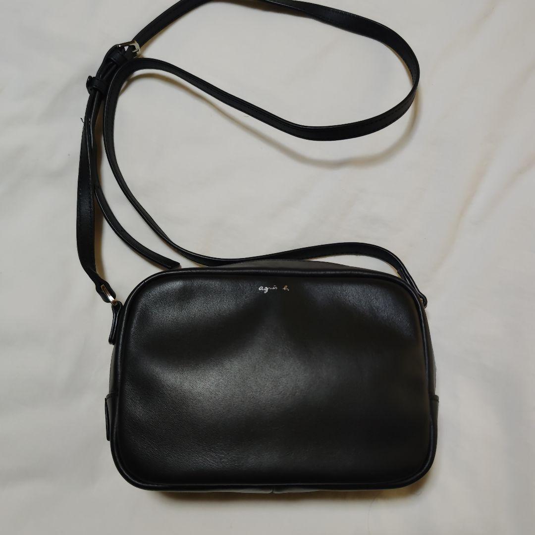 アニエスベー　ポシェット　ブラックレザー