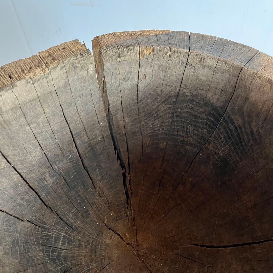 アンティーク ローテーブル 椅子 欅 臼 プリミティブ 無塗装 送料込