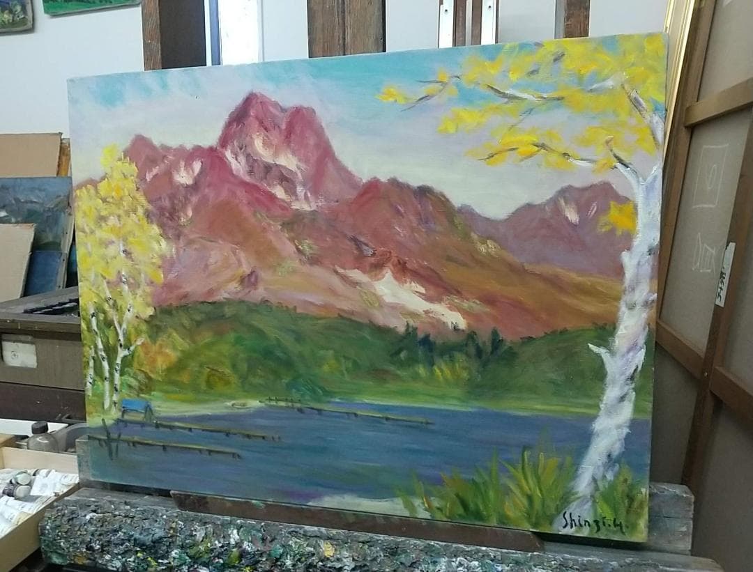 P15「晩秋妙高」1978 絵画 油絵