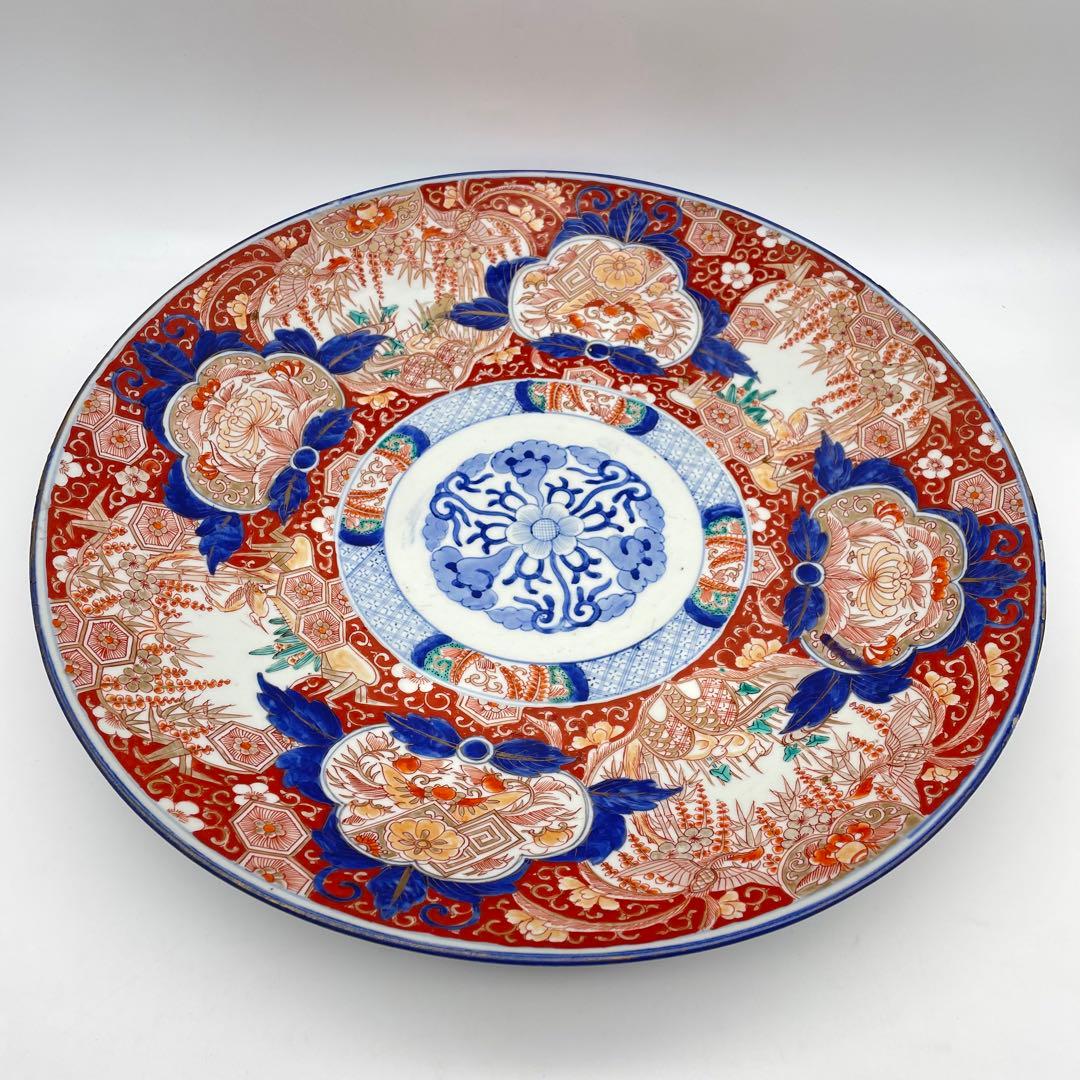 古伊万里　色絵大皿　江戸時代　有田焼　46.5cm  アンティーク