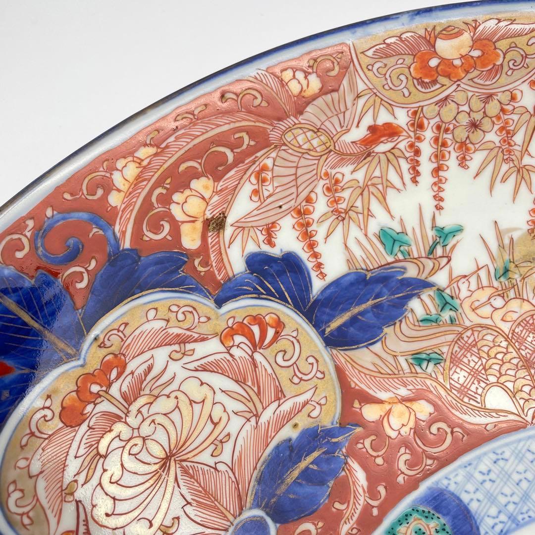 古伊万里　色絵大皿　江戸時代　有田焼　46.5cm  アンティーク