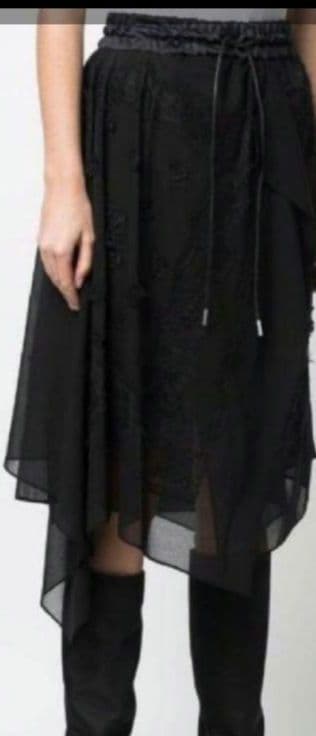 sacai アシメトリー スカート レース