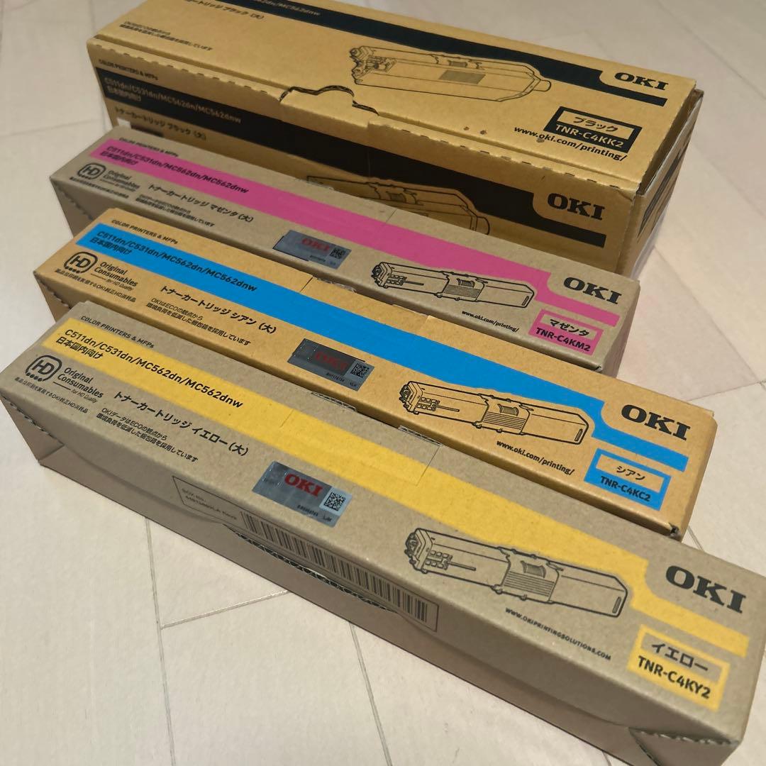 OKI 純正トナーカートリッジ ４色ブラック マゼンタ　シアン　イエロー全て大