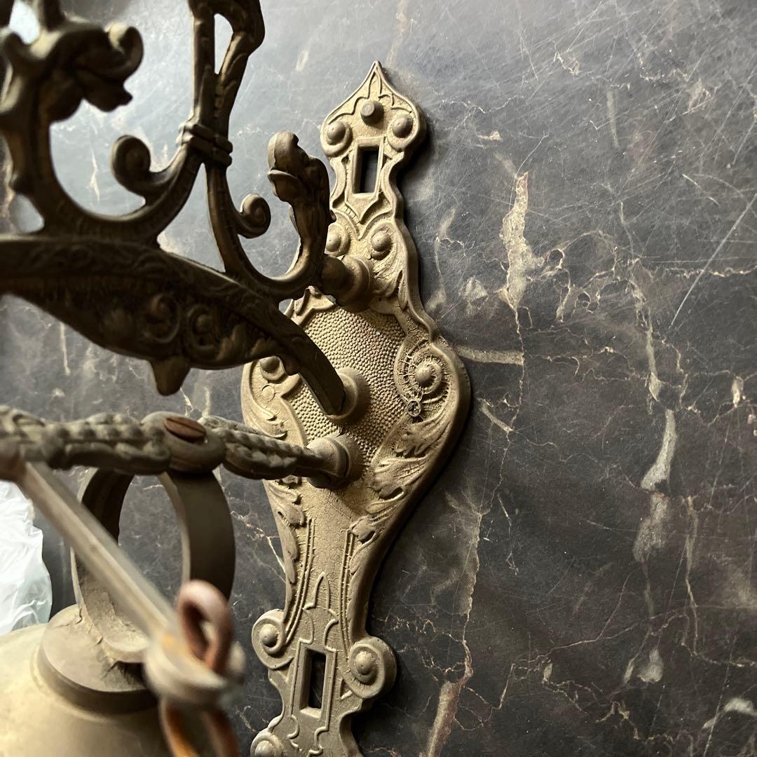 82です アンティーク真鍮製ドアベル、フランス製ドアベル、