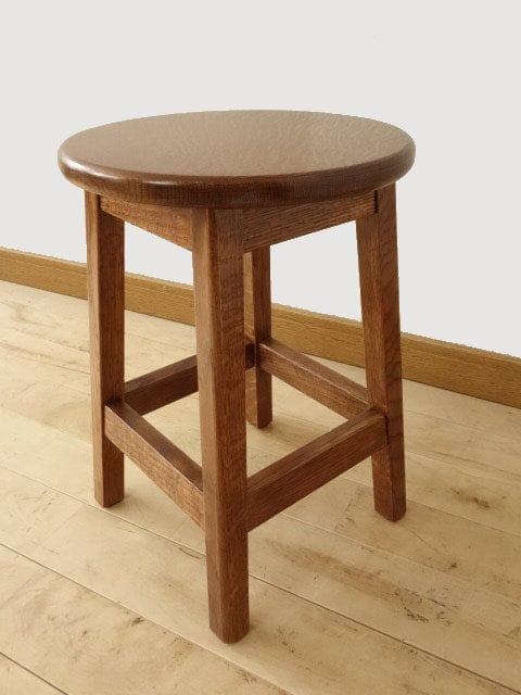 北海道手作り家具　ナラ材　スツール　座面一枚板　　勇峰工芸（新）フォトセット