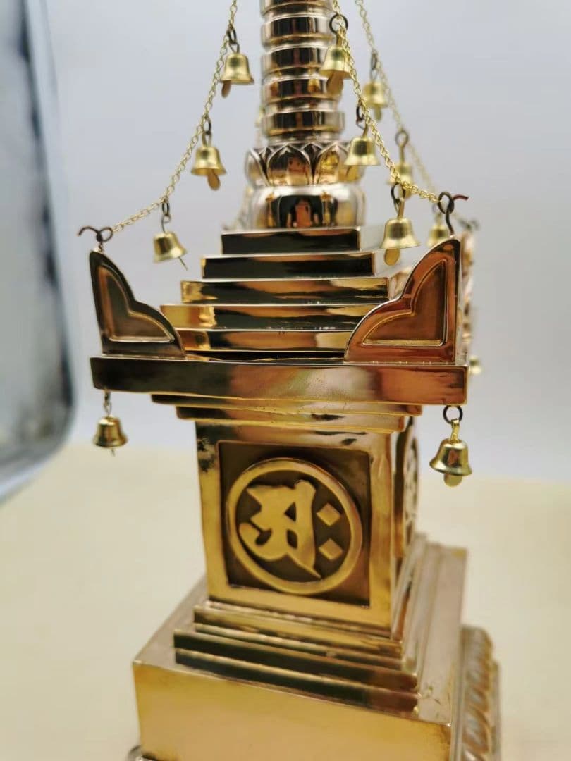 【修縁堂】バジュラ希少 チベット密教 密教法具 宝篋印塔29cm