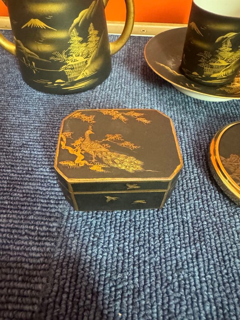 1821  まとめ売り　合計5客　薩摩焼 湊光  金塗