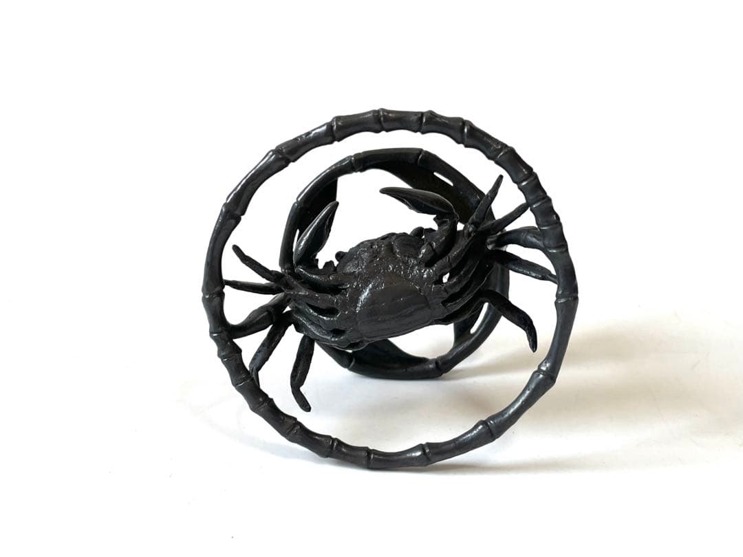 茶道具　蓋置　一ノ瀬宗辰　砂張　笹蟹蓋置　蟹　カニ　蓋置　共箱