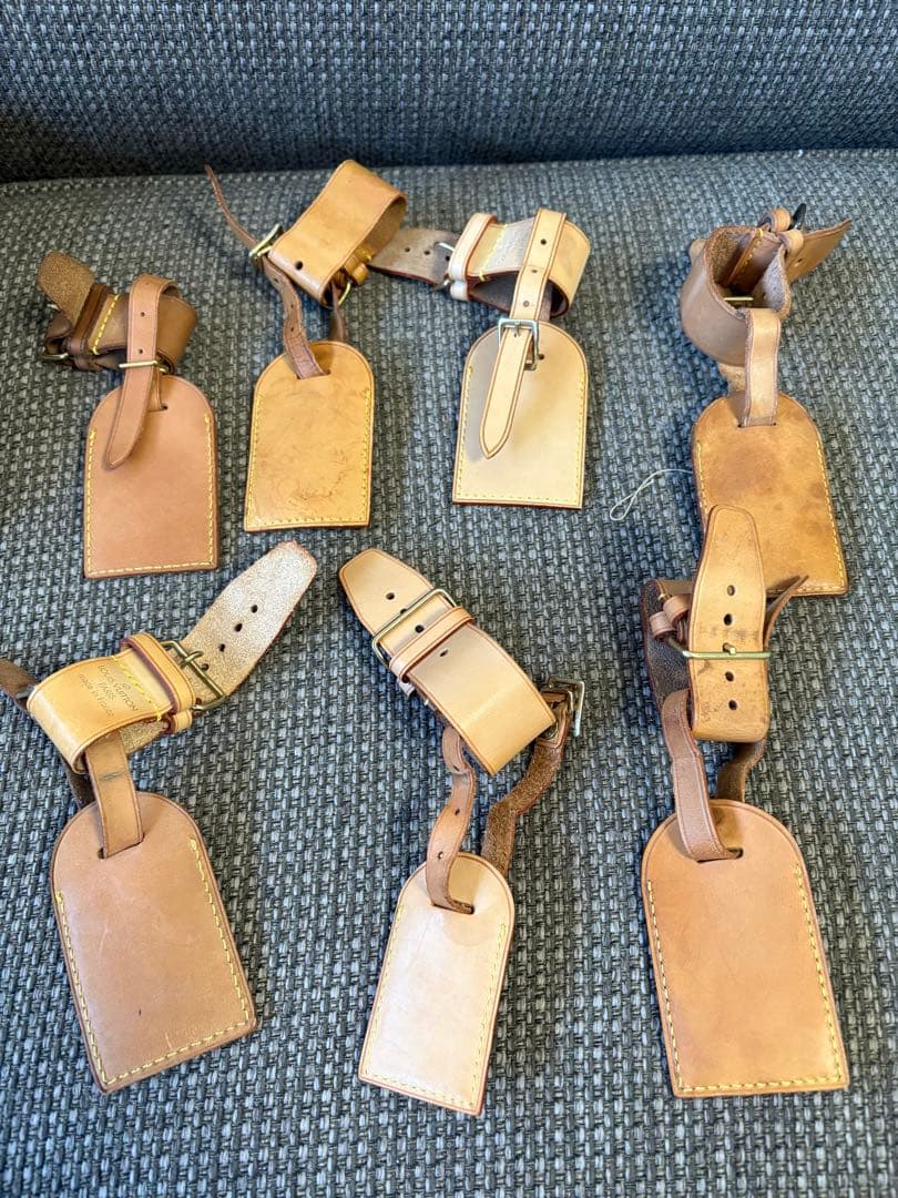 正規品LOUIS VUITTON ルイヴィトンヌメ革ネームタグ6セット