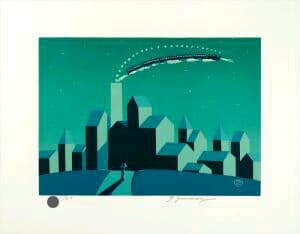 やなせたかし 版画 リトグラフ 1985(昭和60年) 超希少 メルヘン