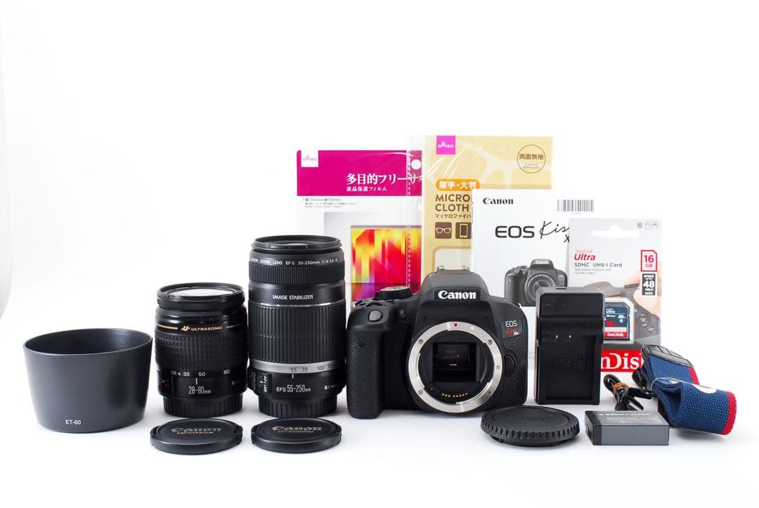 Wi-Fi＆動画キャノン canon kiss x 9i標準&望遠レンズセット