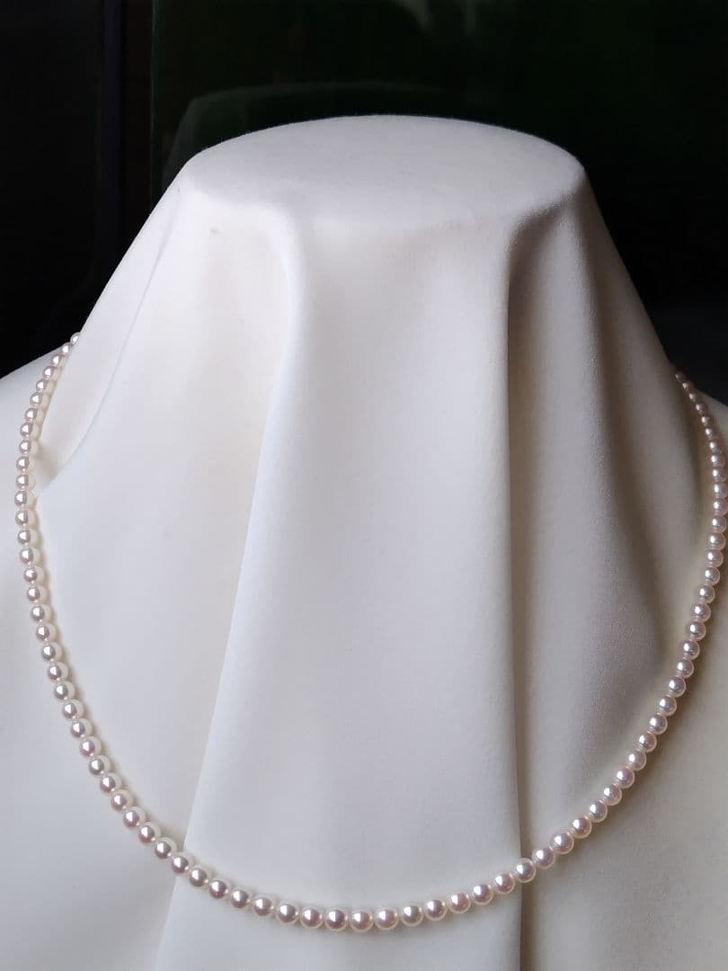 艶照り最高】K18WG マグネットアジャスター あこや真珠ベビーパールネックレス