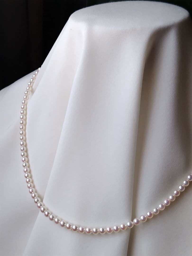 艶照り最高】K18WG マグネットアジャスター あこや真珠ベビーパールネックレス