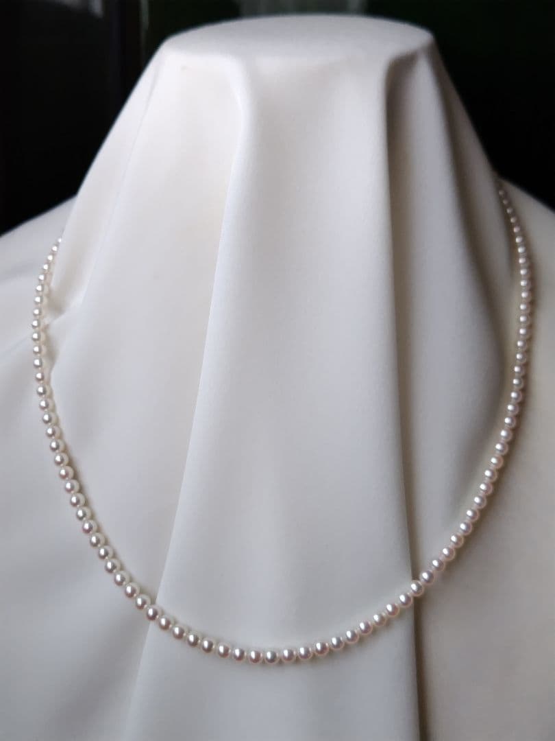 艶照り最高】K18WG マグネットアジャスター あこや真珠ベビーパールネックレス