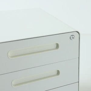 収納 ワゴン 袖机 幅40.8cm ホワイト オールロック式