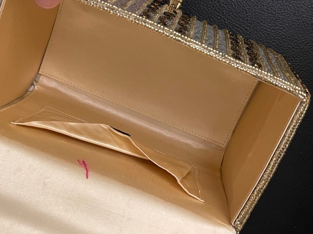 LUMI ビーズ刺繍 ゴールド パーティーバッグ