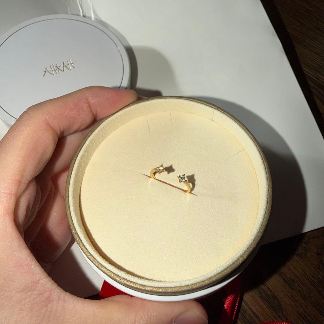 アーカー　ツインエトワールリング　10〜11号　AHKHA クリスマス　18k