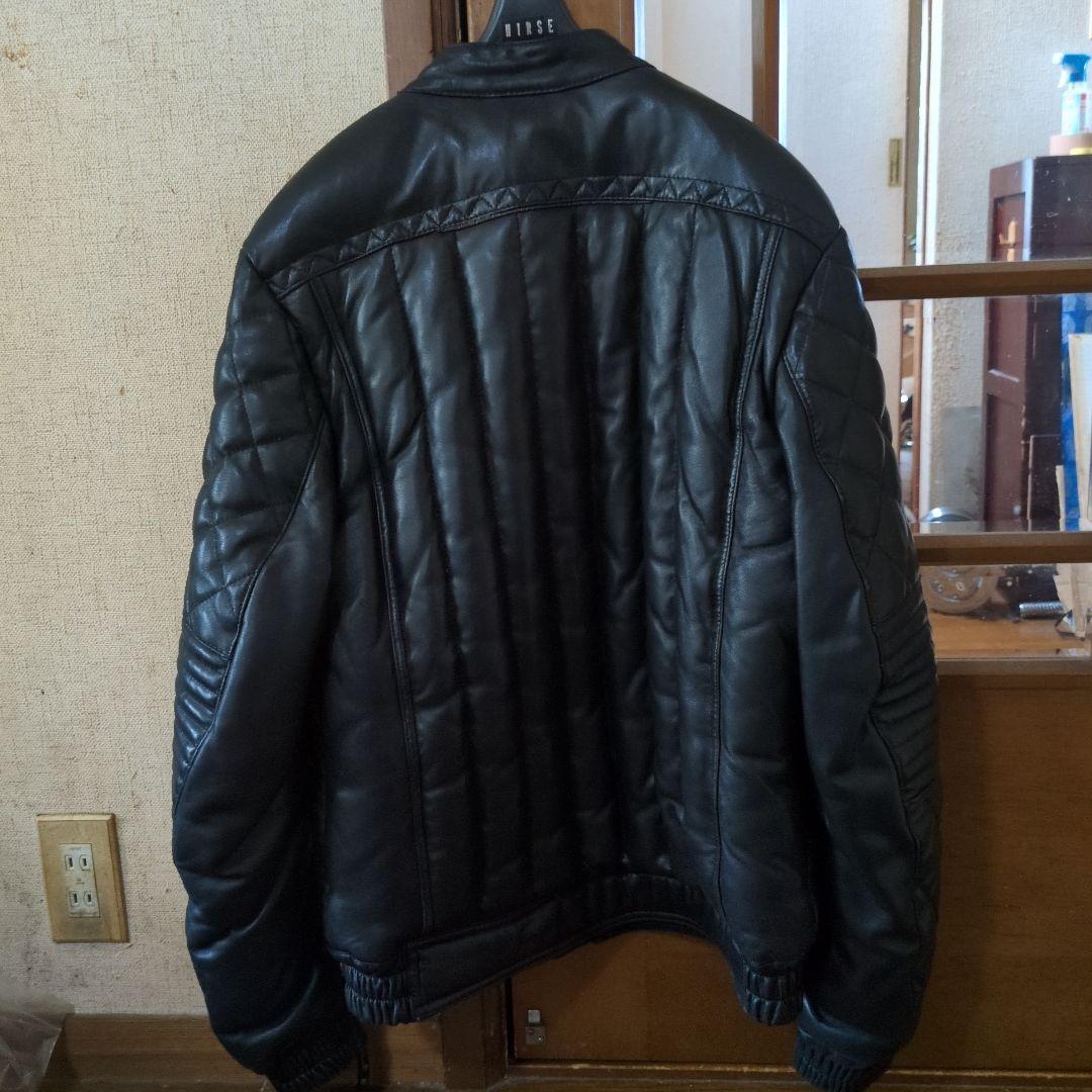 ユニオンジャップシングルライダースダウンジャケットサイズLブラック。