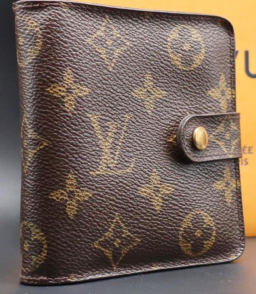 正規品 ヴィトン 財布 モノグラム コンパクトジップ スペイン製 ショッパー
