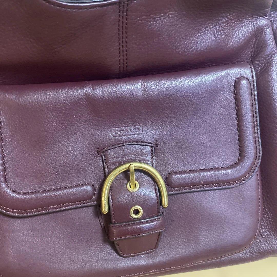 ★極美品 ★コーチ キャンベルレザー ホーボー ワインレッド