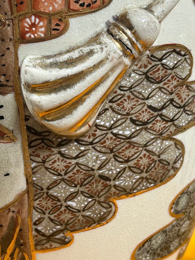 幕末　薩摩焼　金彩人物紋大瓶　共箱　送料込み250108