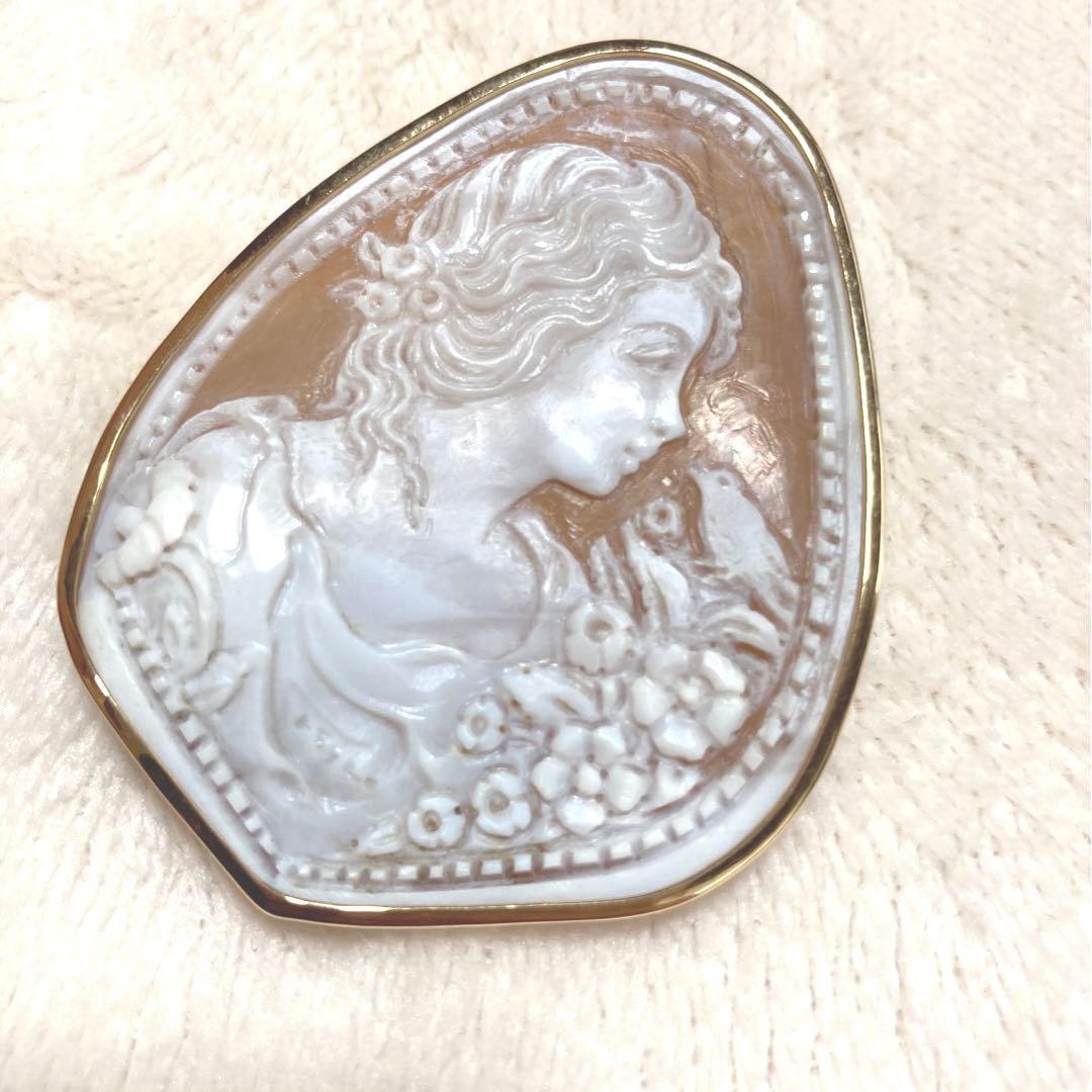 カメオブローチ　k18刻印