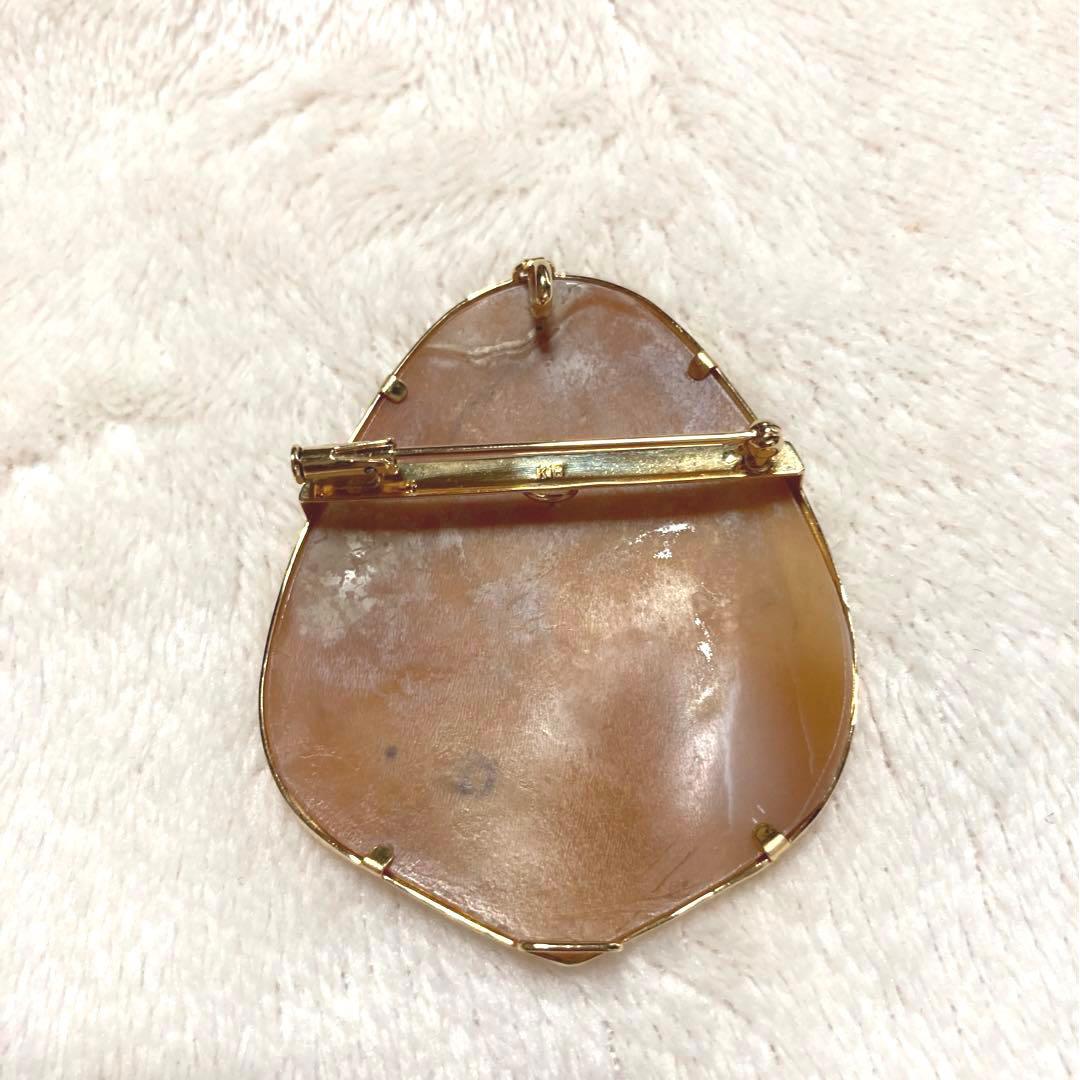 カメオブローチ　k18刻印