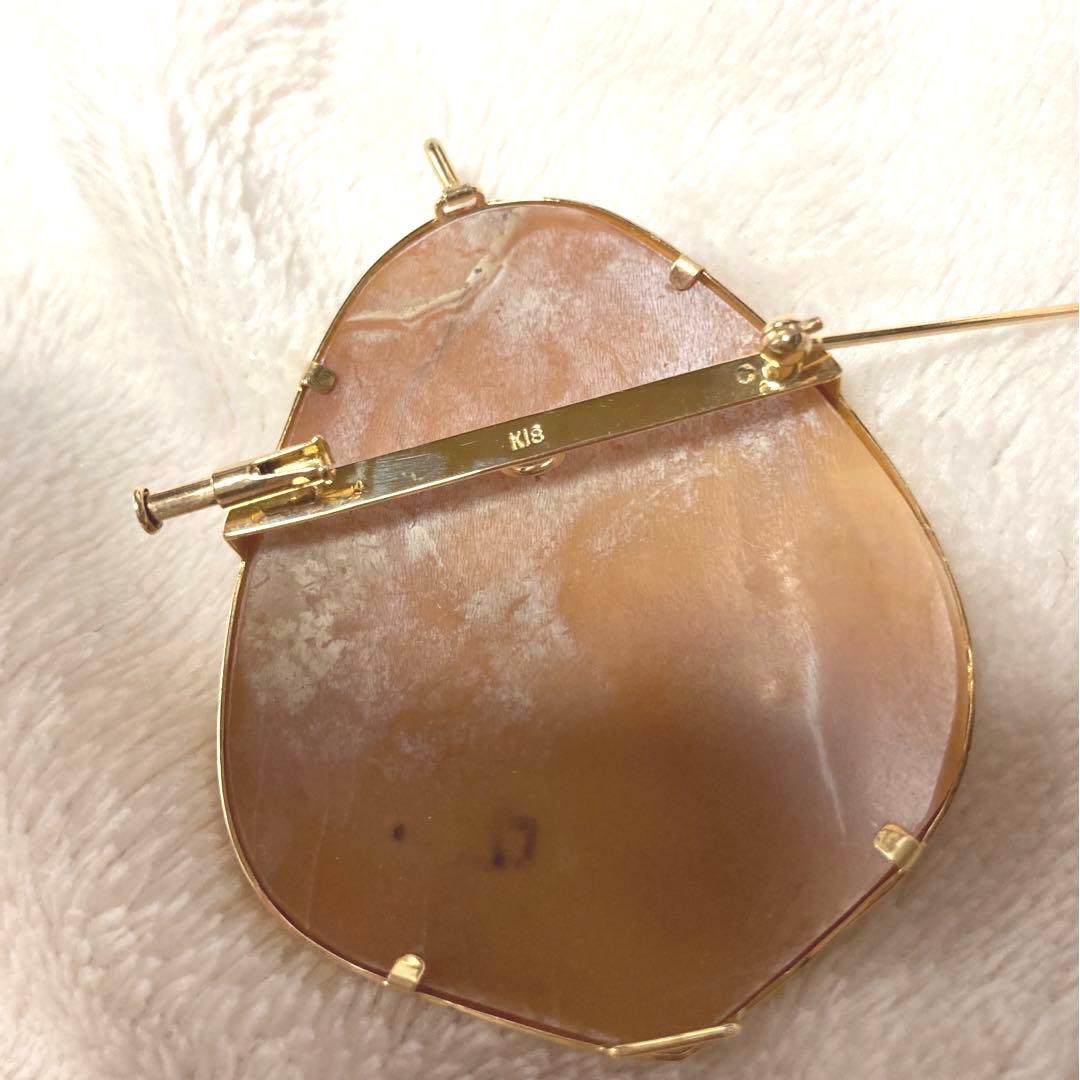 カメオブローチ　k18刻印