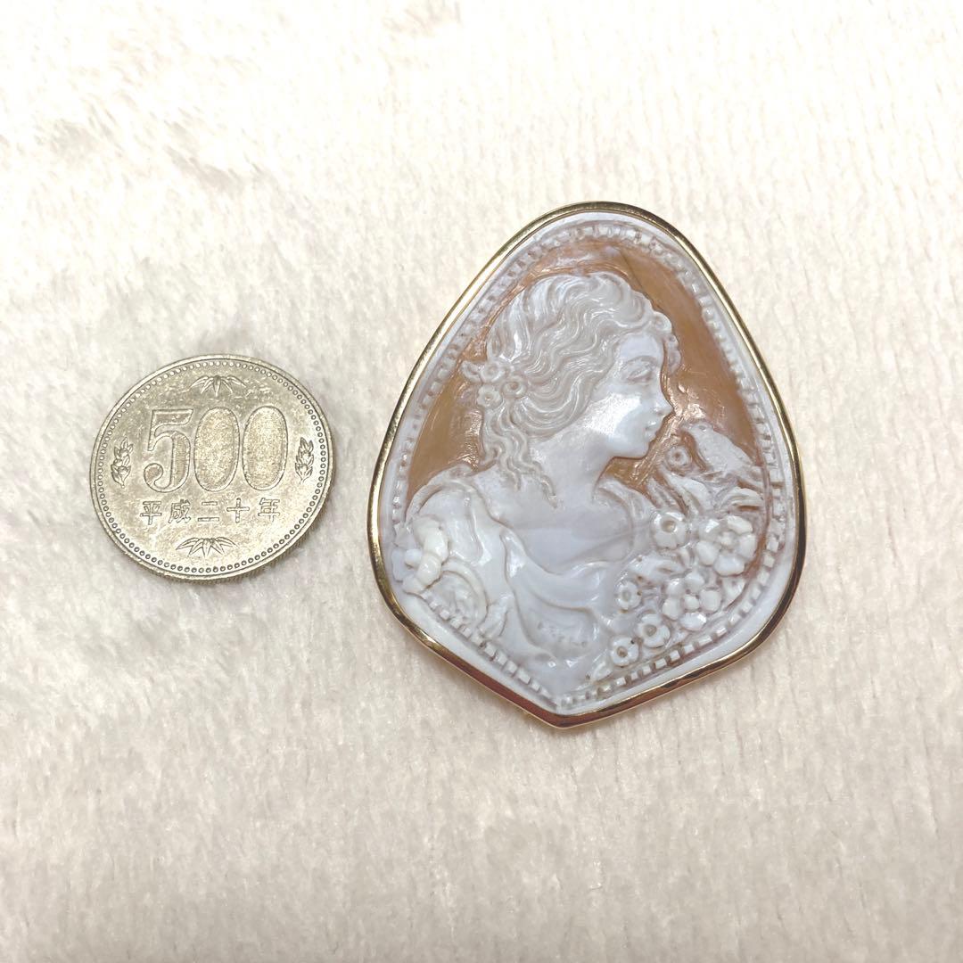 カメオブローチ　k18刻印