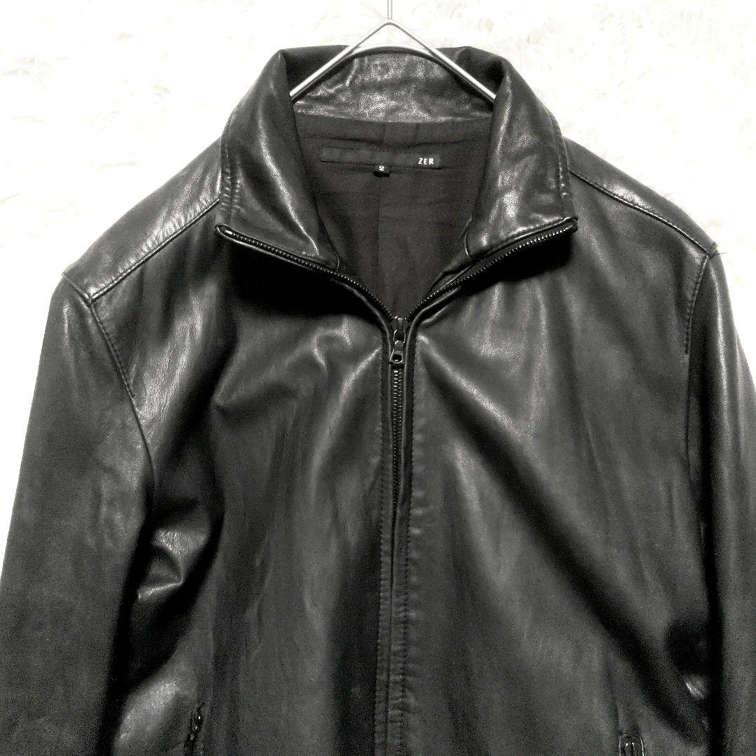 馬革　ホーススキン　本革　レザー　シングルライダース　ダブルジッパー　2