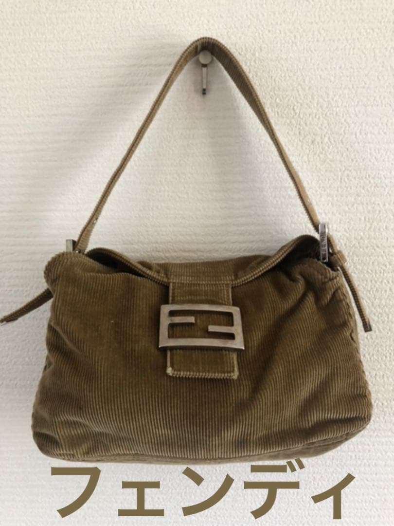 フェンディ ハンドバッグ 袋付き コーデュロイ