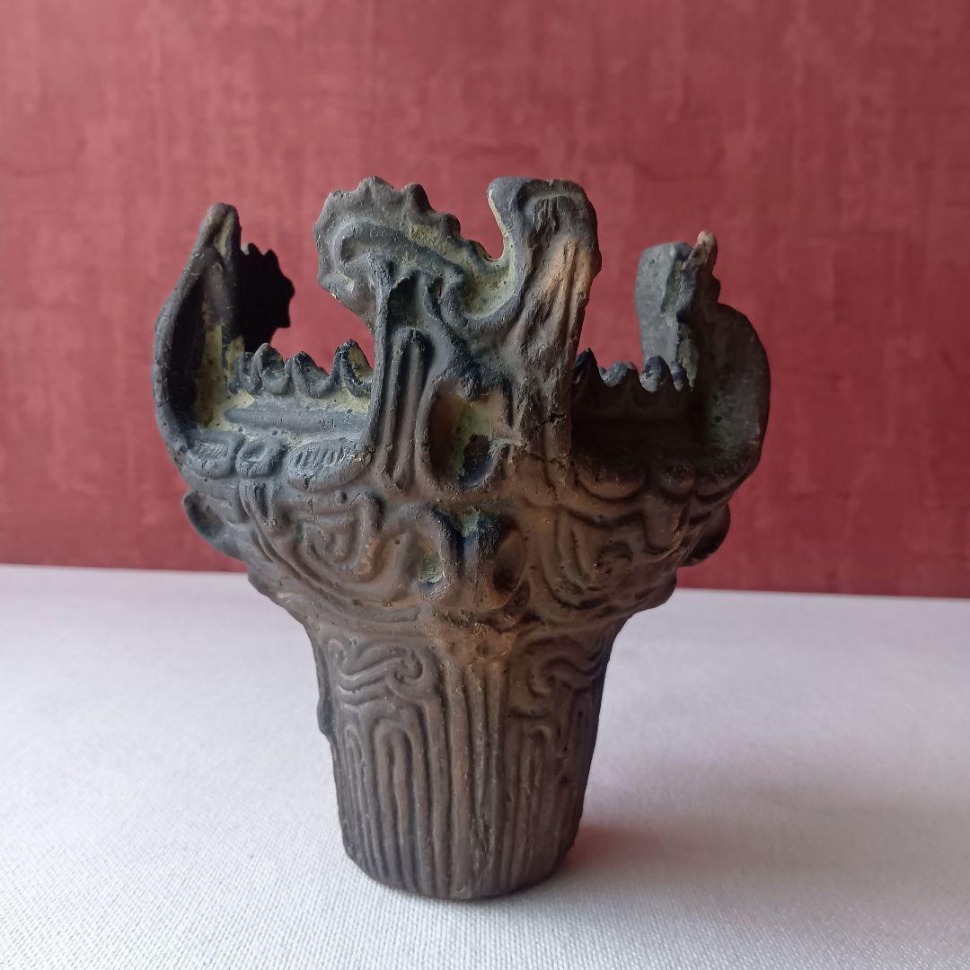 火焔型土器◆ミニサイズ◆素焼き◆遺跡出土品レプリカ◆縄文土器/インテリア/飾り