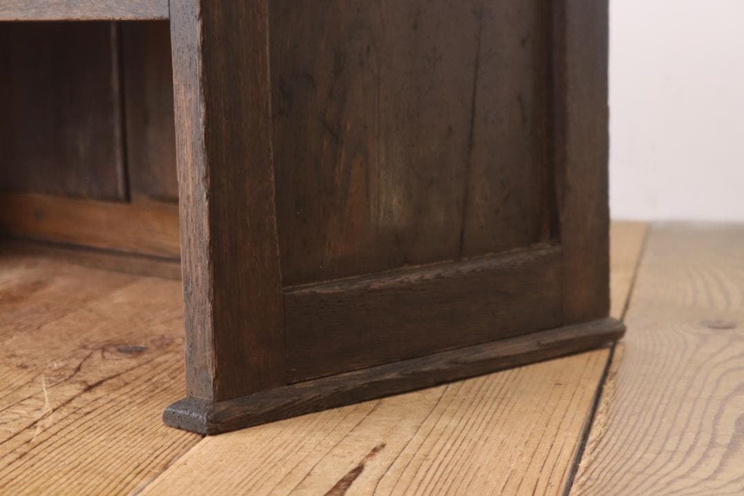 レトロ 文机 ローテーブル 座卓 帳場机 跳ね上げ天板 無垢材 引き出し 2杯