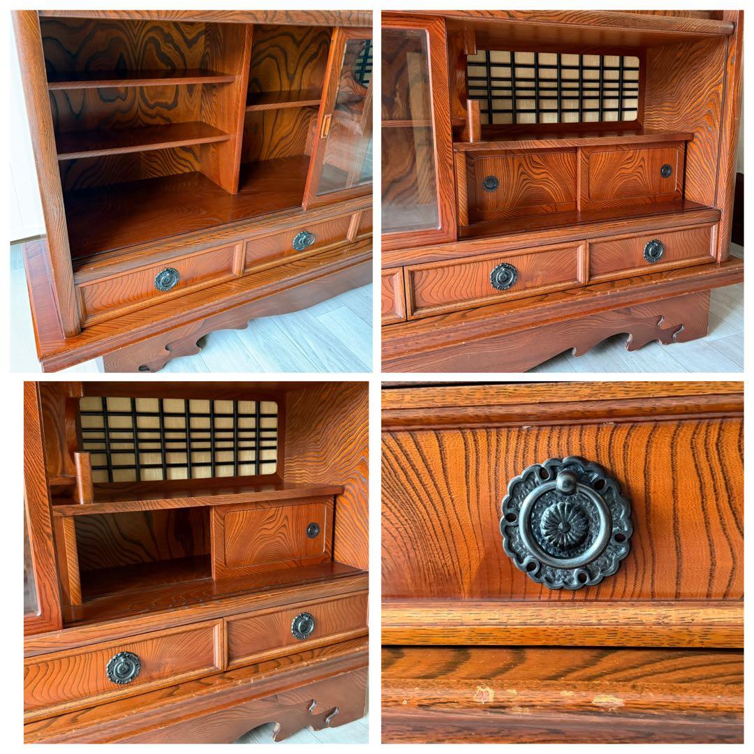 最終値下げ! 欅材 レトロ茶箪笥 水箪笥 古家具 昭和 アンティーク 収納棚