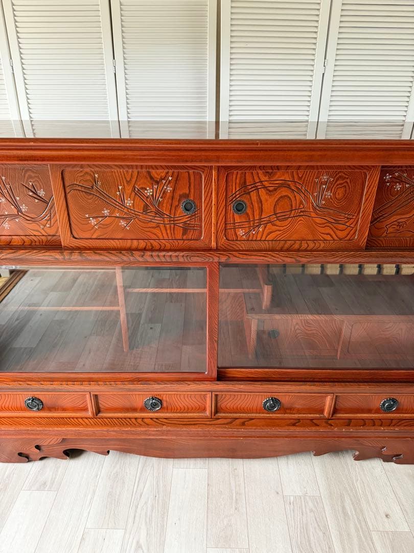 最終値下げ! 欅材 レトロ茶箪笥 水箪笥 古家具 昭和 アンティーク 収納棚