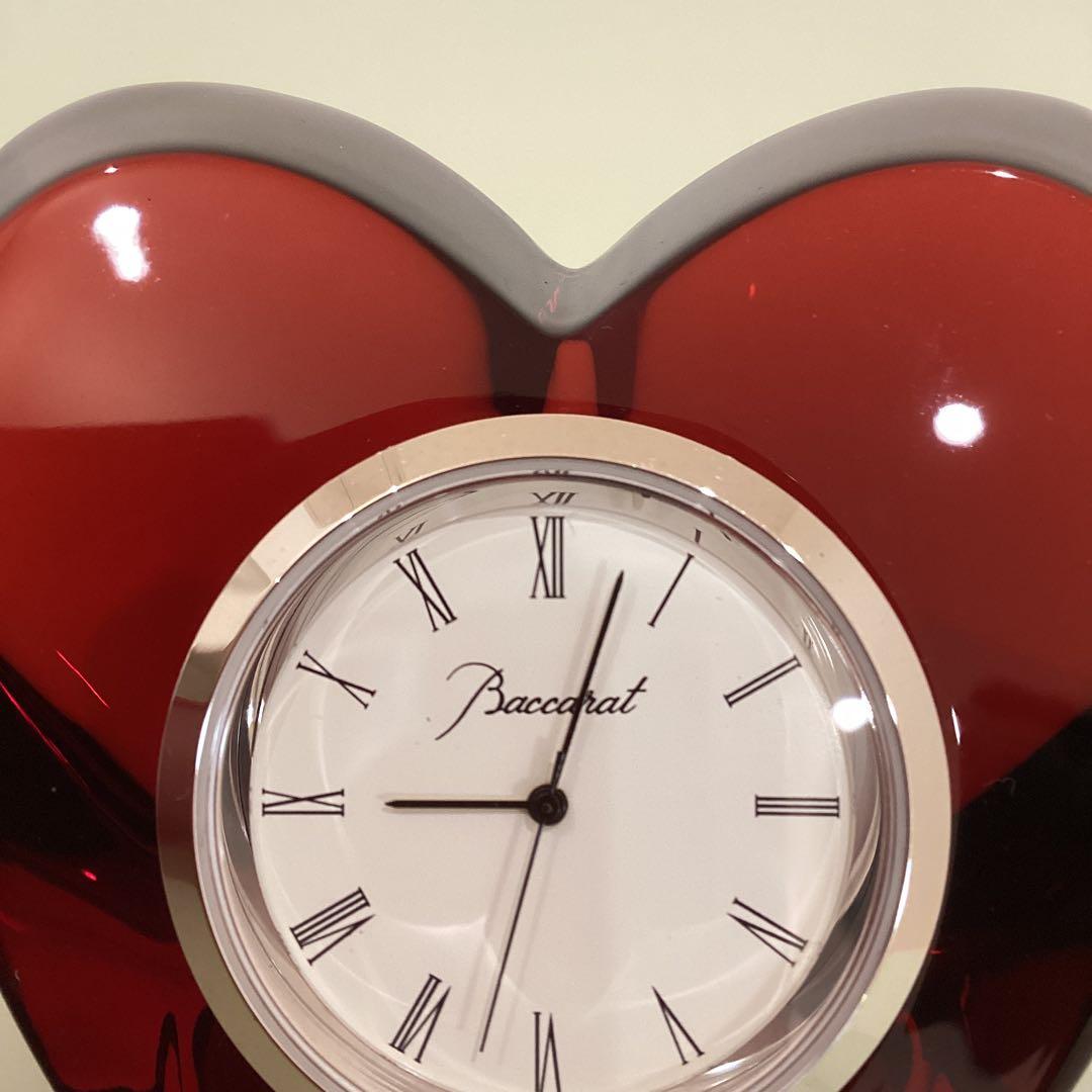 Baccarat バカラ　ハート　置時計　インテリア