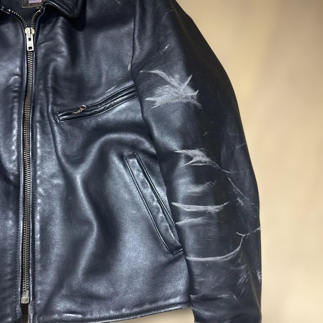 ア*k様 VANSON 黒レザー シングルライダース ジャケット