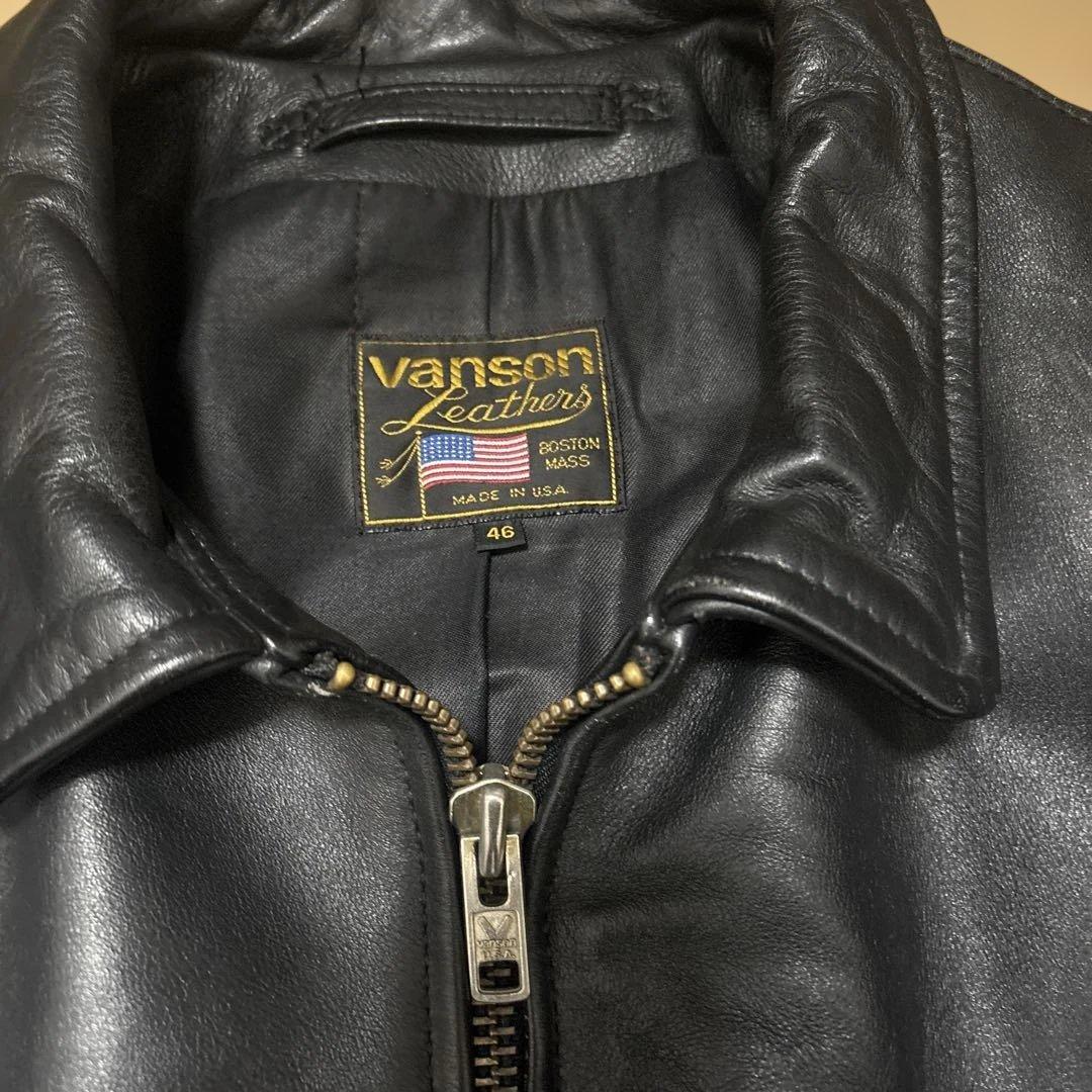 ア*k様 VANSON 黒レザー シングルライダース ジャケット