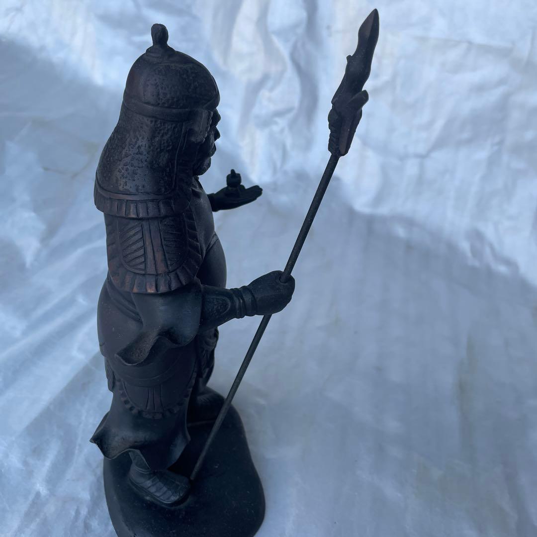 毘沙門天像 美品 金運開運商売繁盛健康長寿高さ30cm。25